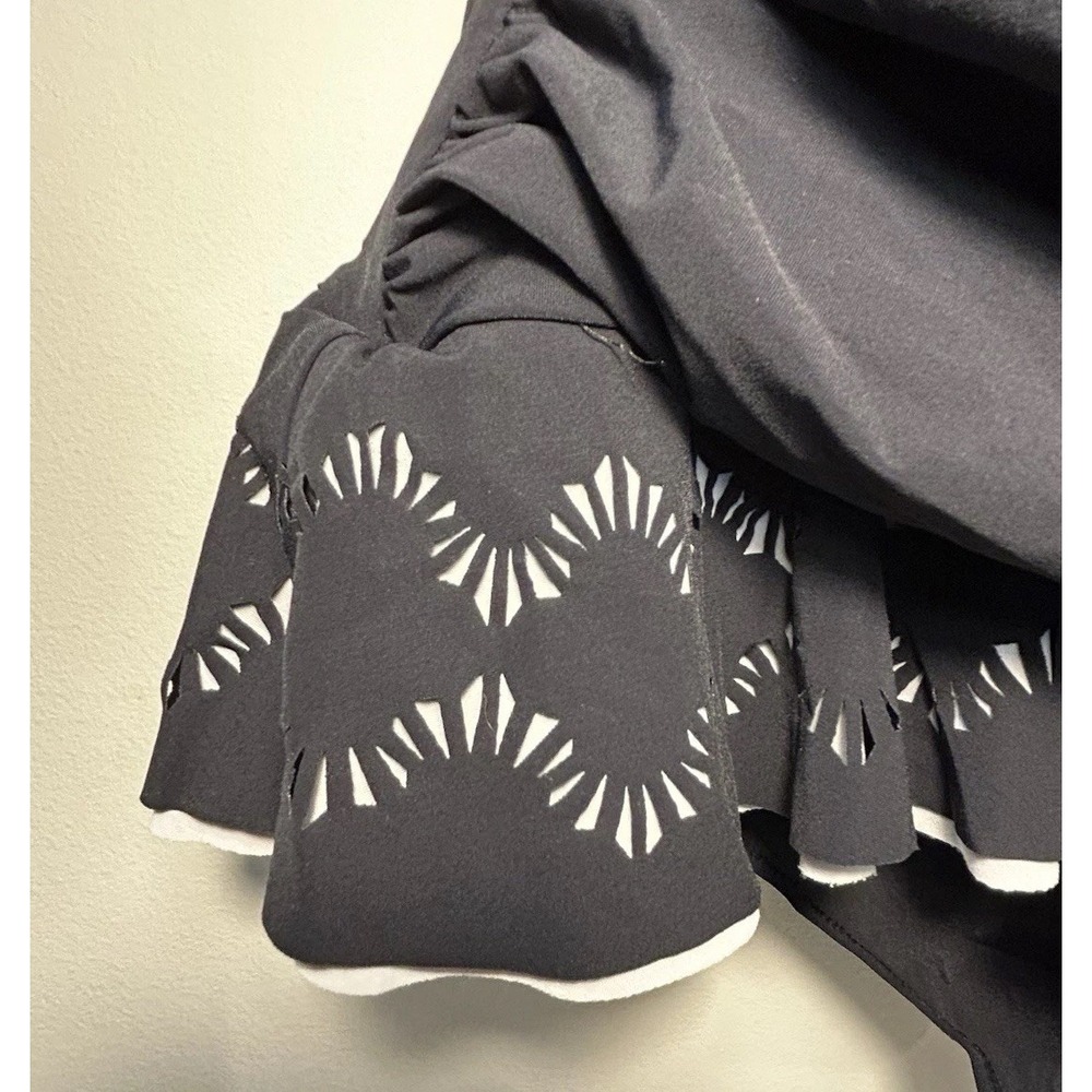 Profile By Gottex Bandeau Swimdress Womens Swimsuit 8 Black One piece Laser Cut - Picture 7 of 14